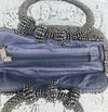 aerial view of beaded handbags opening