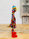 side view of wooden flower duck