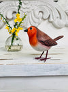 side view of wooden robin