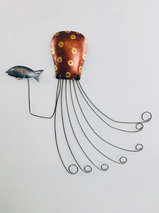front view of metal octopus