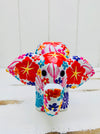 front close up of wooden flower elephant