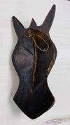 back view of zebra mask with hook attached
