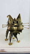 front view of metal fluffy kitty
