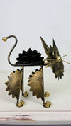 side view of metal fluffy kitty