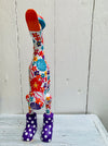 front view of wooden flower duck in white 