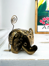 front view of metal elephant 