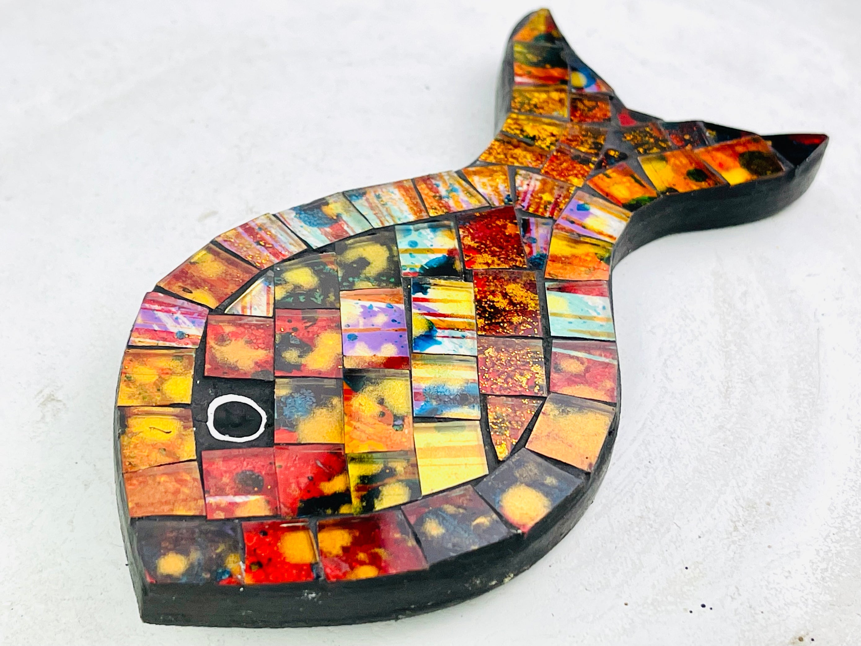 close up of single mosaic fish