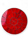 Single Cherry Red mosaic coaster on a white background showing its vibrant red hand-painted glass design.