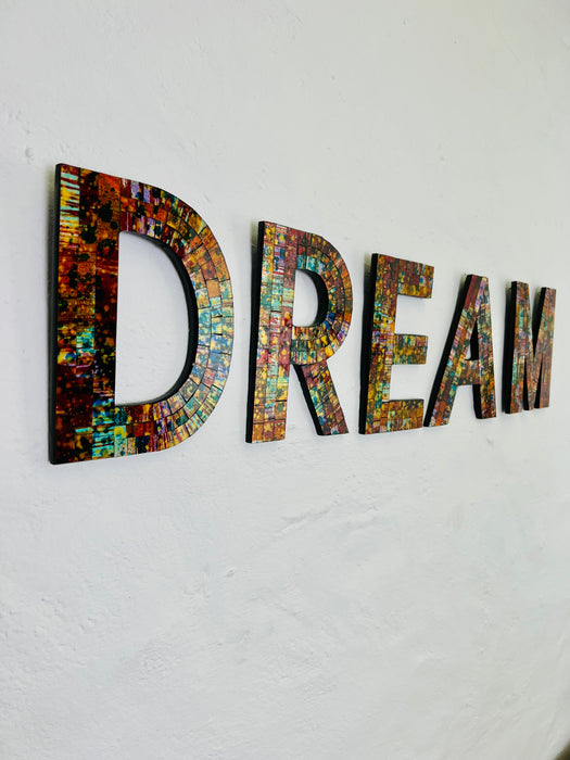 angled view of Dream mosaic  wall art
