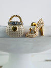 close up of earrings