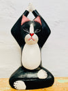 front view of wooden yoga kitty