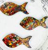 aerial view of set of mosaic fish