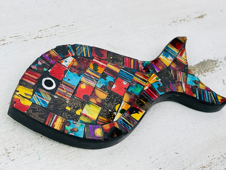 close up of mosaic fish