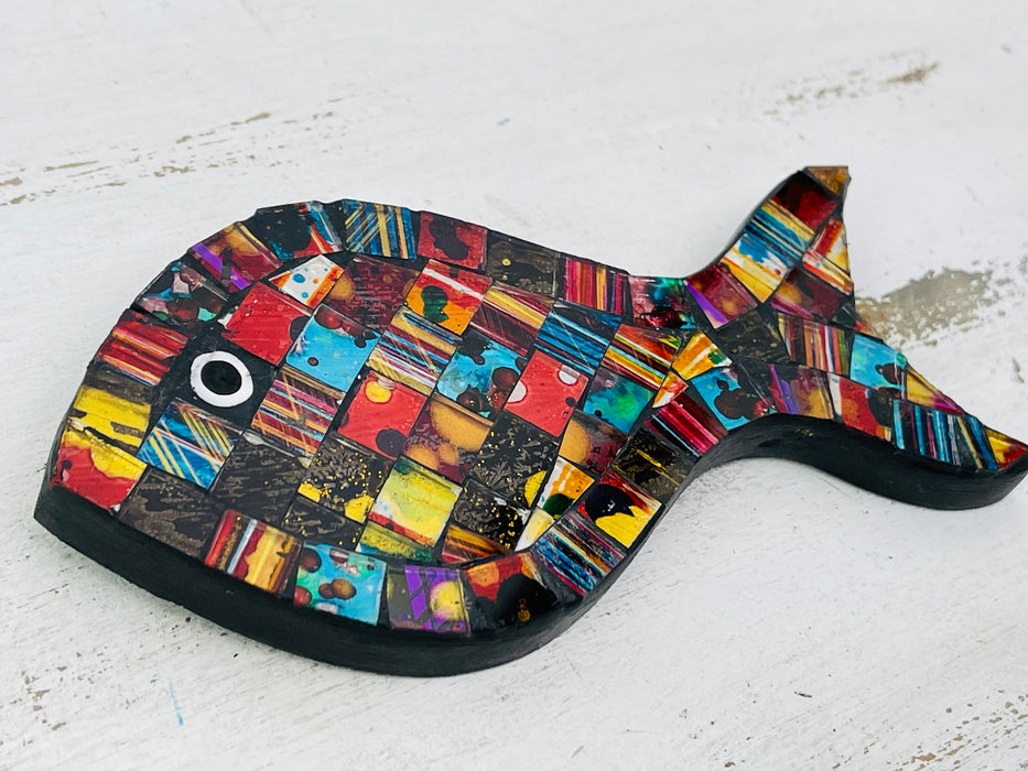 close up of mosaic fish