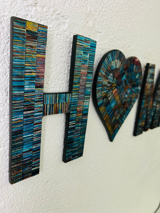 close up of mosaic home from side