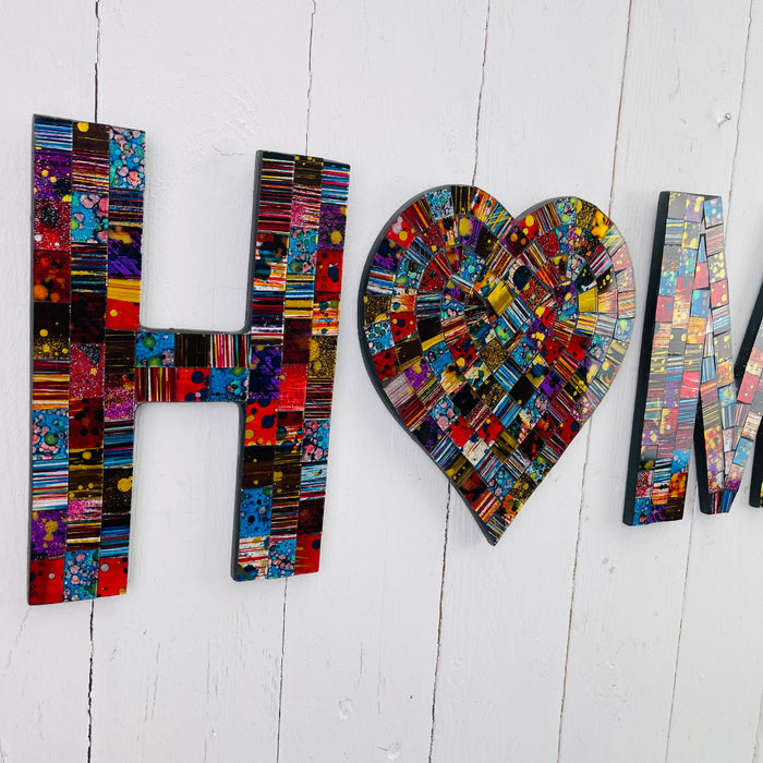 close up of mosaic home