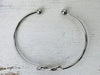 aerial view of metal bracelet