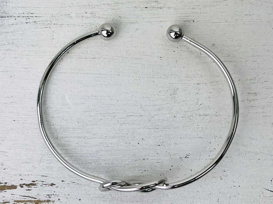 aerial view of metal bracelet