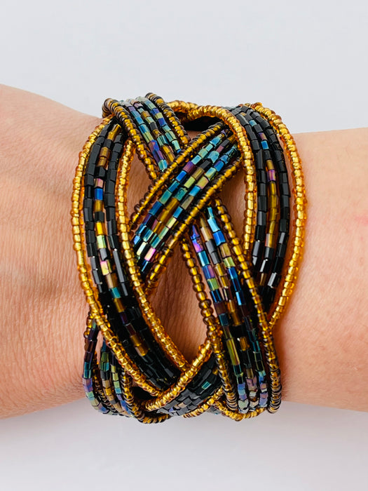 Valencia Cuff - Gold & Paua Mix ~ ALL JEWELLERY 3 FOR 2