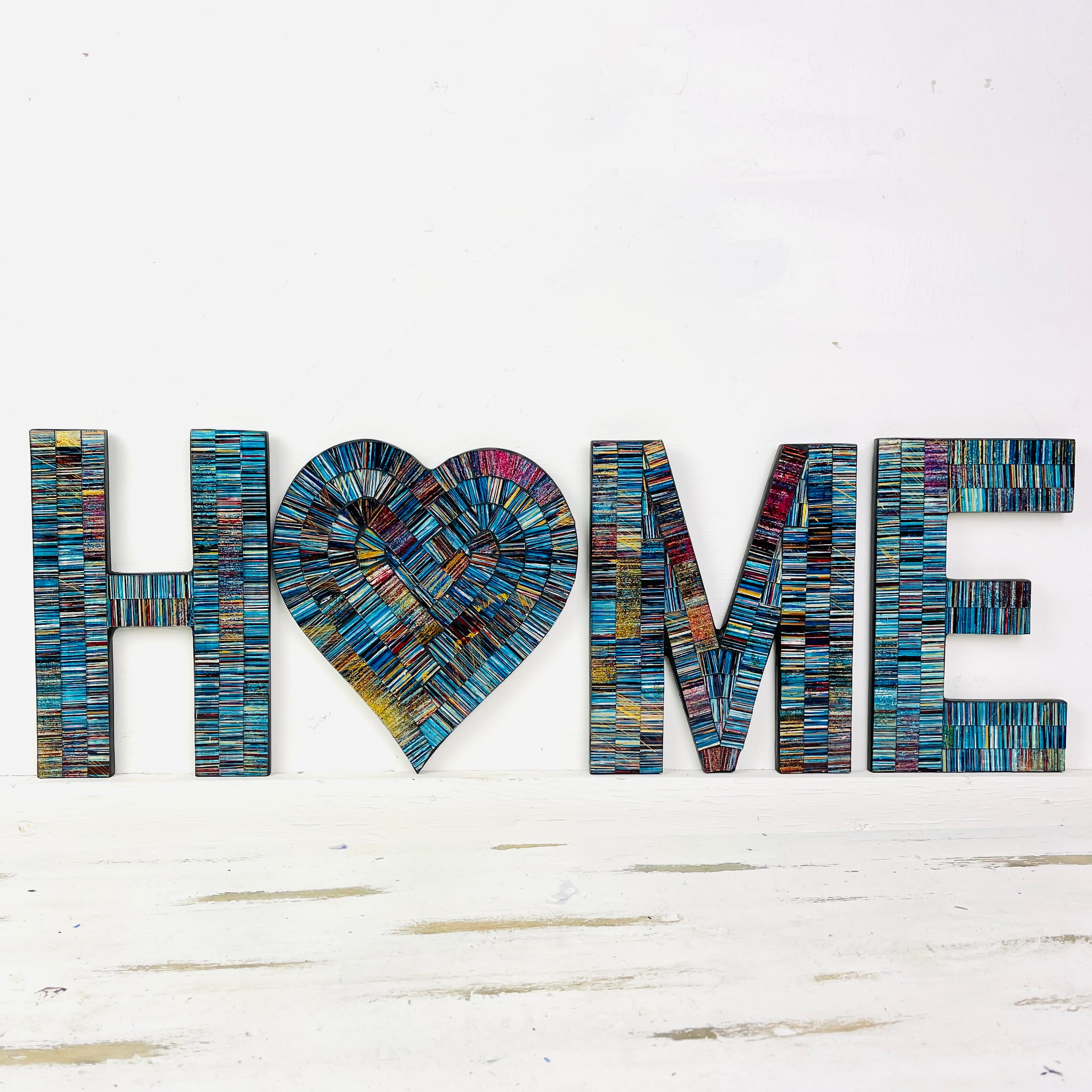 mosaic home on white background