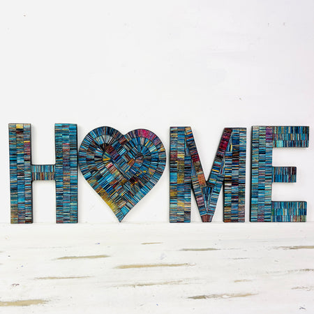 mosaic home on white background