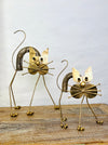 set view of both small and large metal scaredy cat