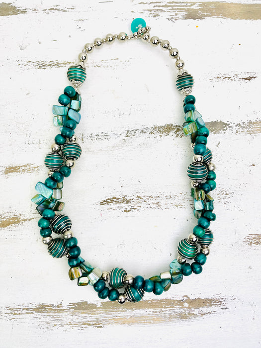 Solana Necklace - Green ~ ALL JEWELLERY 3 FOR 2