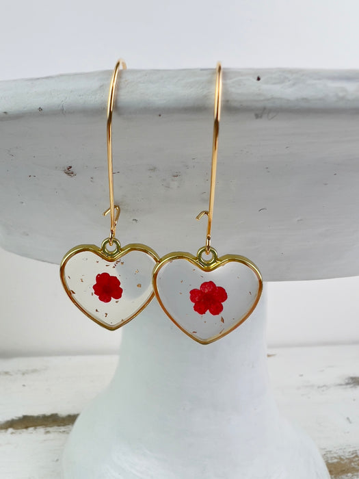 Amoret Earrings - Red Flower ~ ALL JEWELLERY 3 FOR 2