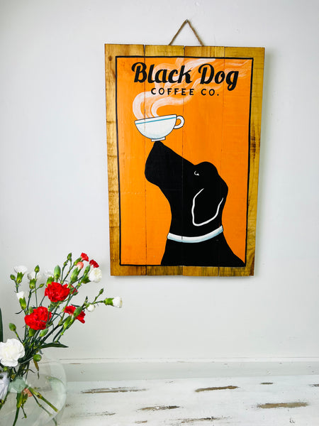 display view of wooden sign on wall