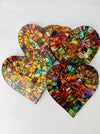set of four mosaic heart shaped coasters