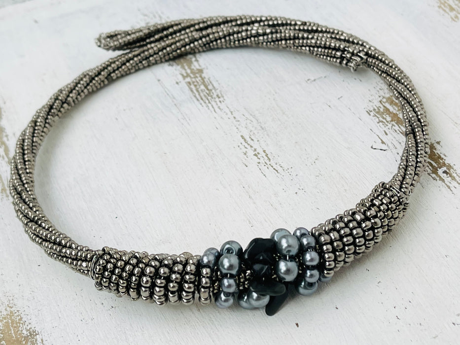 Zara Choker - Metallic Silver~ ALL JEWELLERY 3 FOR 2