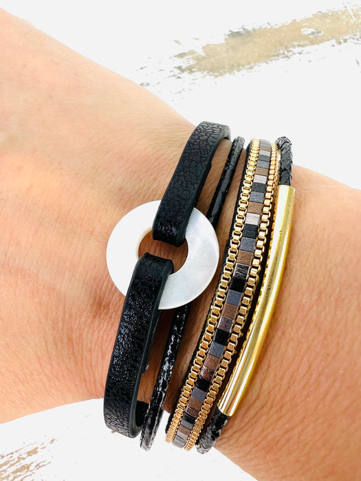 Hilma Bracelet - Black ~ ALL JEWELLERY 3 FOR 2