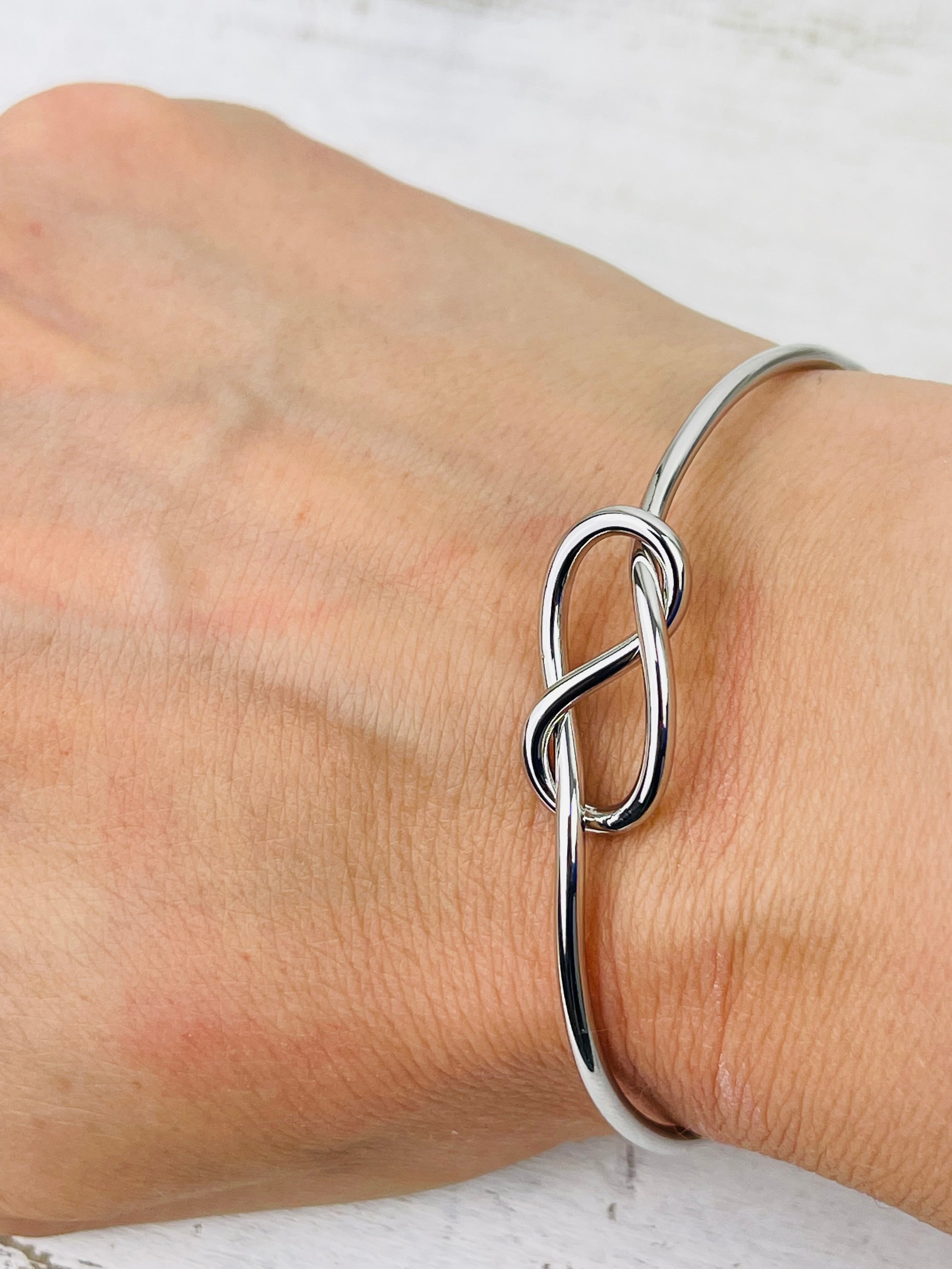 metal bracelet on hand