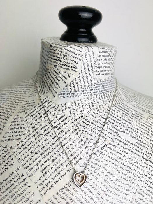 Hestia Necklace -Silver Gold Heart ~ ALL JEWELLERY 3 FOR 2