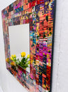 close up of mosaic square mirror