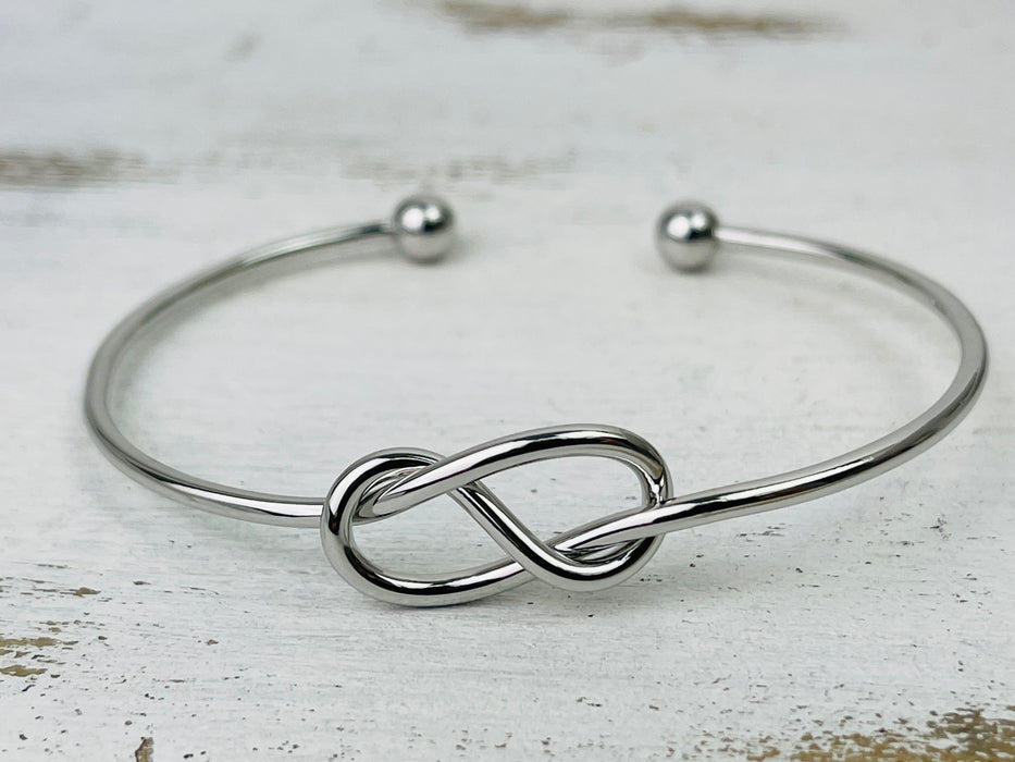 close up of metal bracelet