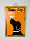 front view of wooden sign