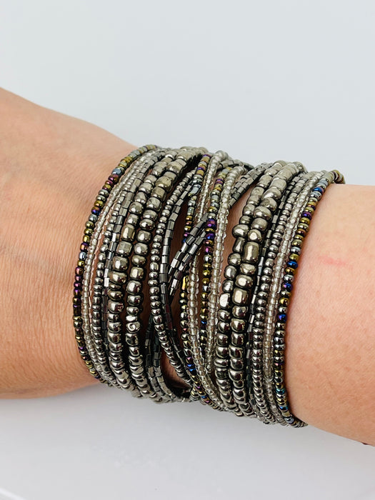 Luz Manschette - Metallic Silber &amp; Transparent
