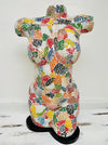 front view of mosaic bust lamp light off