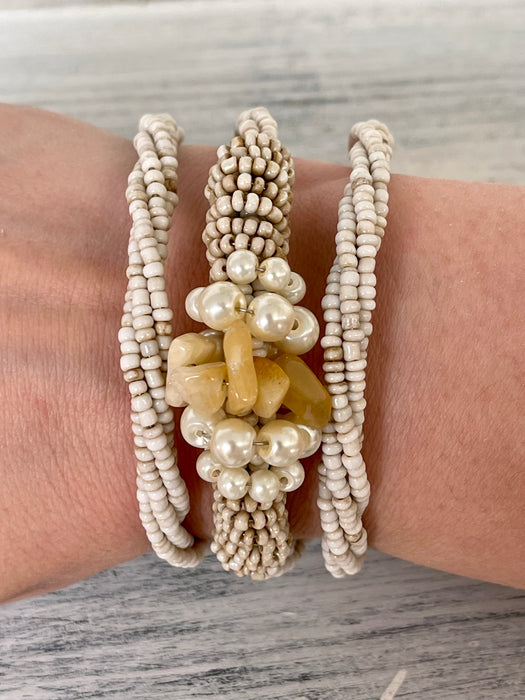 Zara Bracelet - Cream~ ALL JEWELLERY 3 FOR 2