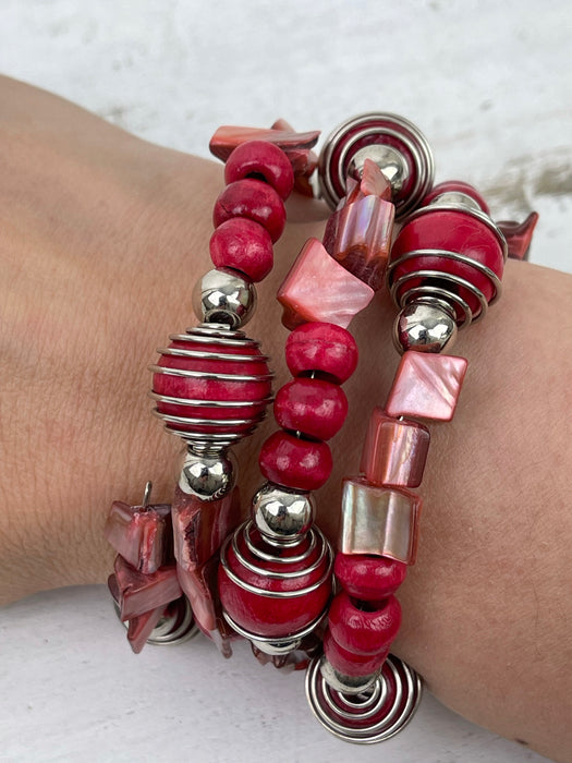 Solana Bracelet - Red ~ ALL JEWELLERY 3 FOR 2