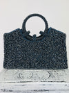 front view of beaded handbag