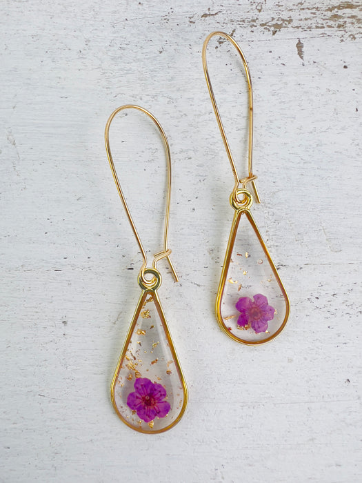 Calixta Earrings - Purple Flower ~ ALL JEWELLERY 3 FOR 2