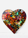 aerial view of mosaic heart coaster