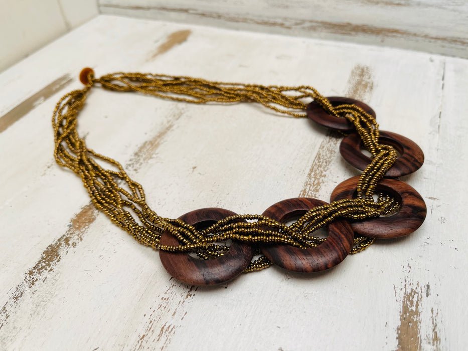 Greta Necklace- Gold Metallic ~ ALL JEWELLERY 3 FOR 2