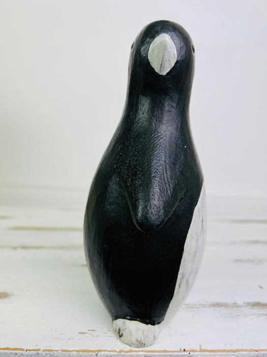 side view of wood penguin