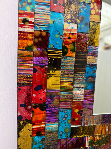 close up of mosaic glass