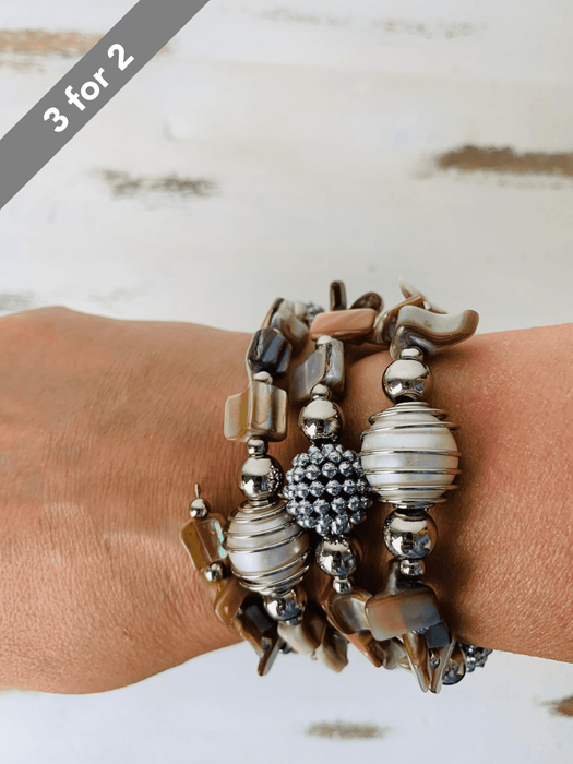 Mira Bracelet - Cream ~ ALL JEWELLERY 3 FOR 2