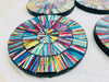 close up of mosaic coaster