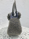 side view of beaded handbag